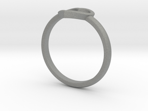 Simple open heart ring in Gray PA12