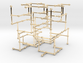 Haugland's grid subgraph no. 2 in 14k Gold Plated Brass