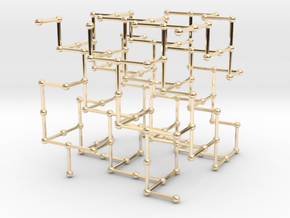 Haugland's grid subgraph no. 3 in 14k Gold Plated Brass