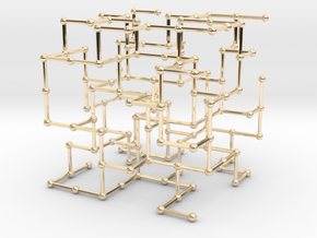 Haugland's grid subgraph no. 4 in 14k Gold Plated Brass