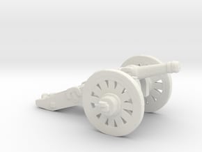HO Scale Cannon in White Natural Versatile Plastic