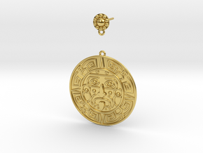 Aztec Dangle Earring (single) in Polished Brass
