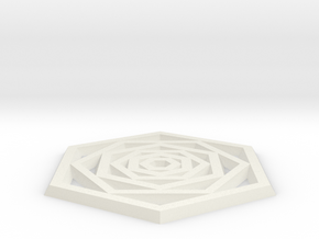 Hexa Coaster in White Natural Versatile Plastic: Small