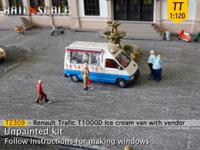 Renault Trafic T1000D Ice cream van with vendor TT in Smooth Fine Detail Plastic