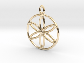 Flower of Life with Built-in Loop (v1) in 14K Yellow Gold