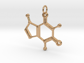 Caffeine Molecule Pendant in Polished Bronze