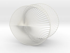 Cardioid Geometric 3D String Art V2 in White Natural Versatile Plastic
