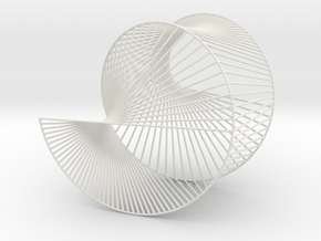 Cardioid Geometric 3D String Art V1 in White Natural Versatile Plastic