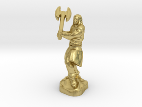 Human Blood Hunter with Battle axe in Natural Brass