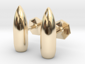 7.62 x 39mm Projectile Cufflinks in 14K Yellow Gold