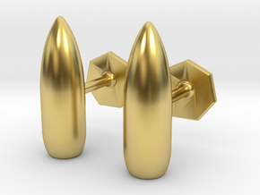 7.62 x 39mm Projectile Cufflinks in Polished Brass