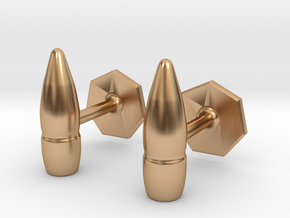5.56 x 45mm Projectile Cufflinks in Polished Bronze