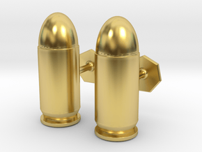 45 ACP Cartridge Cufflinks in Polished Brass
