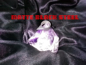 Size 16 USA Spike Ring in Matte Black Steel