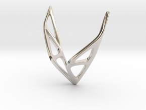 sWINGS Soft Structura, Pendant in Rhodium Plated Brass