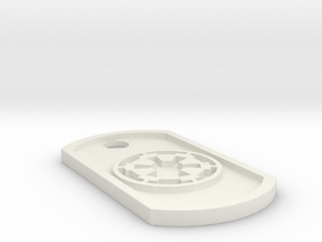 Star Wars Imperial Seal Themed Dog Tag in White Natural Versatile Plastic