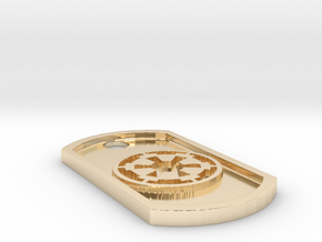 Star Wars Imperial Seal Themed Dog Tag in 14k Gold Plated Brass