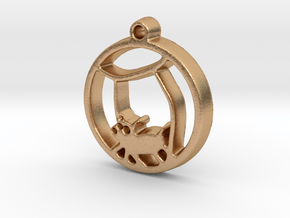 Hamster Ball Pendant in Natural Bronze