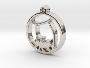 Hamster Ball Pendant in Rhodium Plated Brass