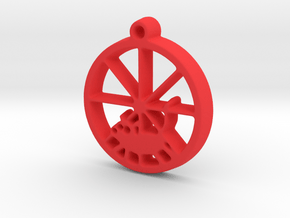 Gerbil Wheel Pendant in Red Processed Versatile Plastic