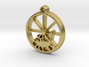 Gerbil Wheel Pendant in Natural Brass