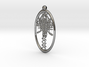 Faces Pendant  in Polished Silver