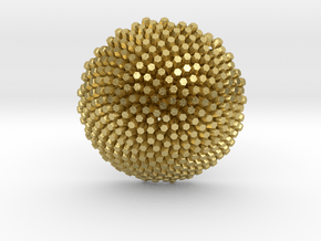 Fibonacci Sunflower Pendant in Natural Brass