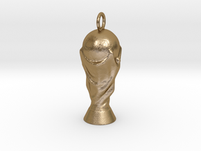 Football Trophy Earring in Polished Gold Steel
