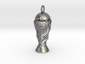 Football Trophy Earring in Polished Silver