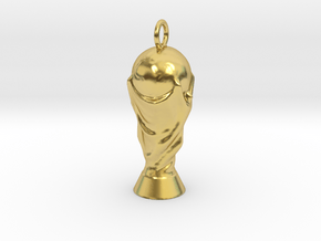 Football Trophy Pendant in Polished Brass