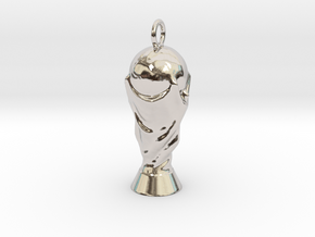 Football Trophy Pendant in Rhodium Plated Brass