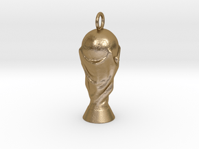 Football Trophy Pendant in Polished Gold Steel