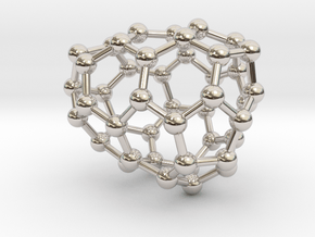 0647 Fullerene c44-19 c1 in Rhodium Plated Brass