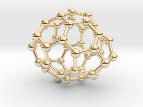 0650 Fullerene c44-22 c1 in 14k Gold Plated Brass