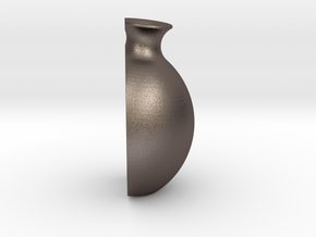 Vase "Treasure" in Polished Bronzed-Silver Steel