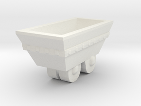 S Scale mine cart in White Natural Versatile Plastic