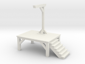 Gallows - Single Posted (1/87 Scale) in White Natural Versatile Plastic