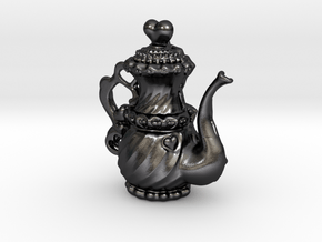 Elegant Ms Hearts Tea Pot in Polished and Bronzed Black Steel