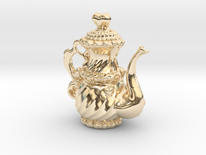 Elegant Ms Hearts Tea Pot in 14k Gold Plated Brass