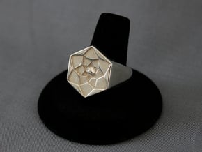 Lotus Ring in Fine Detail Polished Silver: 11.5 / 65.25