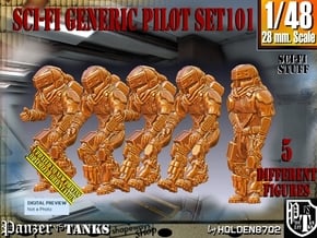 1/48 Sci-Fi Generic Pilot Set101 in Tan Fine Detail Plastic