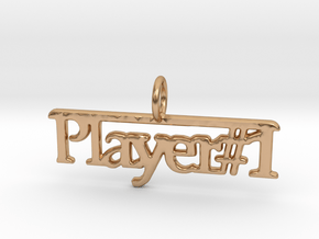 Player 1 gamers pendant necklace in Polished Bronze