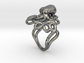 Octopus Ring in Polished Silver