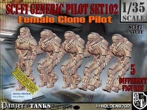 1/35 Sci-Fi Generic Female Pilot Set102 in Tan Fine Detail Plastic