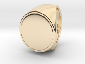 Signe  -  Unique US 6 Small Band Signet Ring in 14k Gold Plated Brass