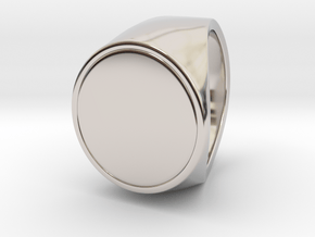 Signe  -  Unique US 7 Small Band Signet Ring in Rhodium Plated Brass