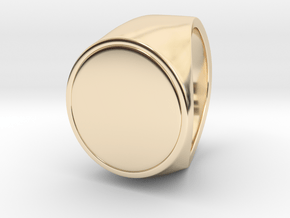 Signe  -  Unique US 8 Small Band Signet Ring in 14k Gold Plated Brass