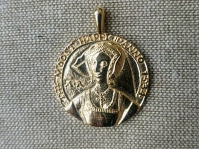 Anne Boleyn Pendant  in Polished Brass