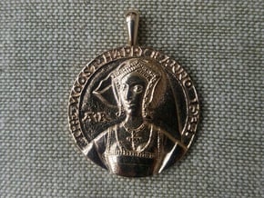 Anne Boleyn Pendant  in Polished Bronze