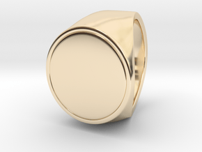 Signe  -  Unique US 11 Small Band Signet Ring in 14k Gold Plated Brass